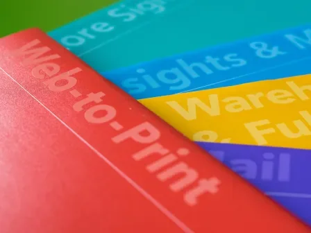 Colorful folders with text on them