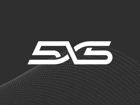 5x5 logo against a dark background with a subtle wave pattern beneath