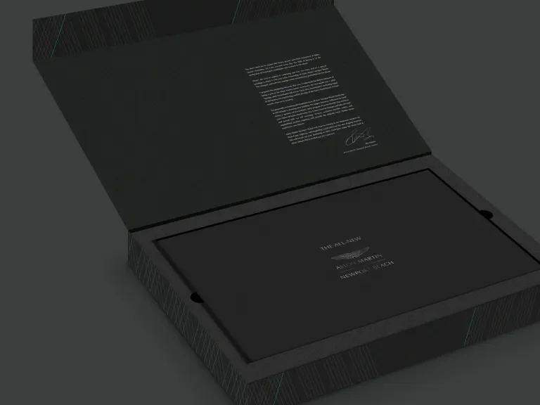 aston marting custom designed brochure